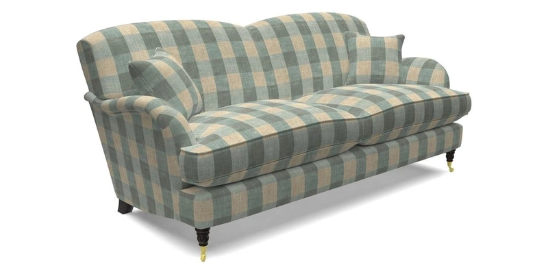 Kentwell 3 Seater 2 Hump Sofa in RHS Botanicals Henry Moon Lions Tail Teal