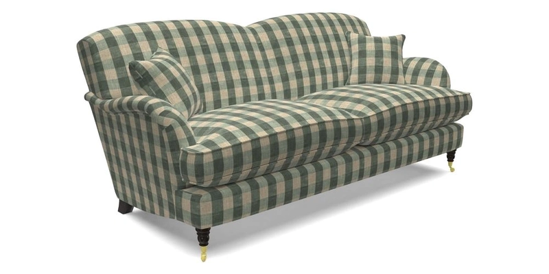 Kentwell 3 Seater 2 Hump Sofa in RHS Botanicals Henry Moon Lions Tail Teal