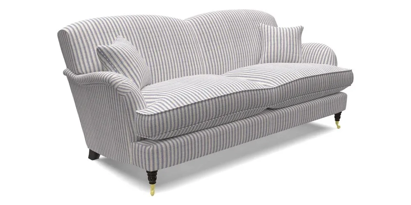 Kentwell 3 Seater 2 Hump Sofa in RHS Botanicals Henry Moon Lions Tail Teal