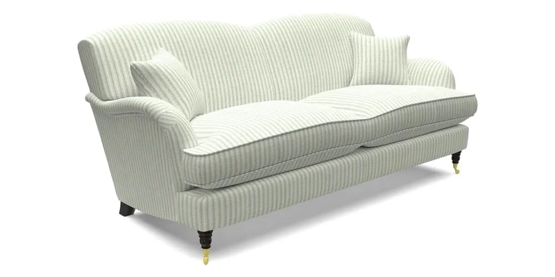 Kentwell 3 Seater 2 Hump Sofa in RHS Botanicals Henry Moon Lions Tail Teal