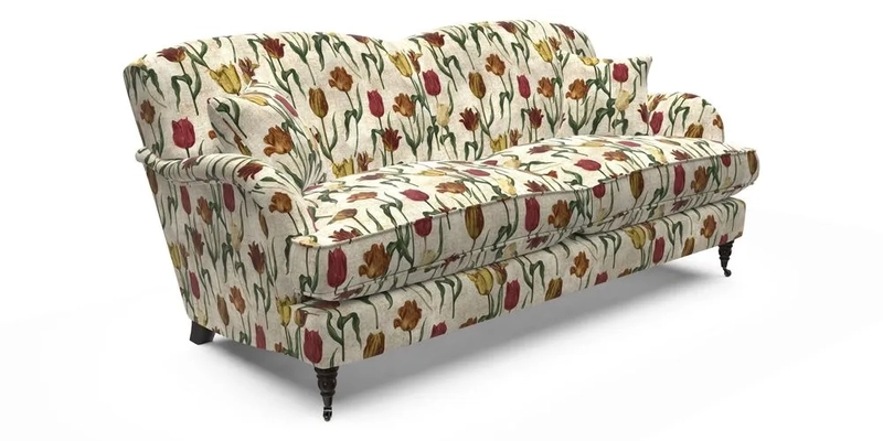 Kentwell 3 Seater 2 Hump Sofa in RHS Botanicals Henry Moon Lions Tail Teal