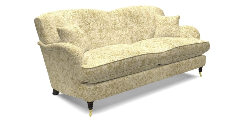 Kentwell 3 Seater 2 Hump Sofa in RHS Botanicals Henry Moon Lions Tail Teal