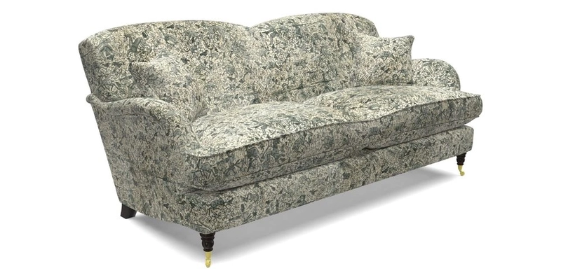 Kentwell 3 Seater 2 Hump Sofa in RHS Botanicals Henry Moon Lions Tail Teal