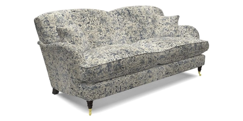 Kentwell 3 Seater 2 Hump Sofa in RHS Botanicals Henry Moon Lions Tail Teal