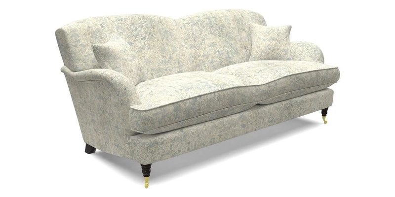 Kentwell 3 Seater 2 Hump Sofa in RHS Botanicals Henry Moon Lions Tail Teal