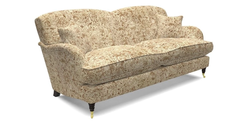 Kentwell 3 Seater 2 Hump Sofa in RHS Botanicals Henry Moon Lions Tail Teal