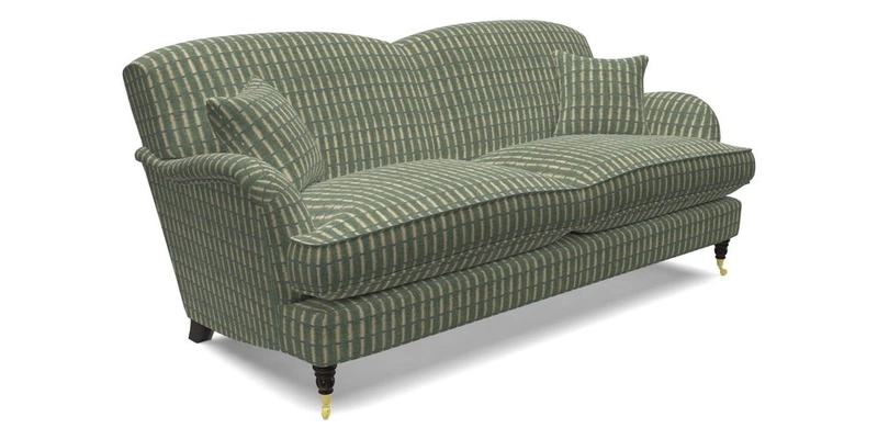Kentwell 3 Seater 2 Hump Sofa in RHS Botanicals Henry Moon Lions Tail Teal