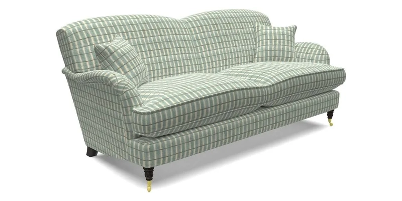 Kentwell 3 Seater 2 Hump Sofa in RHS Botanicals Henry Moon Lions Tail Teal