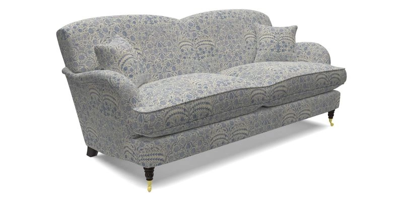 Kentwell 3 Seater 2 Hump Sofa in RHS Botanicals Henry Moon Lions Tail Teal