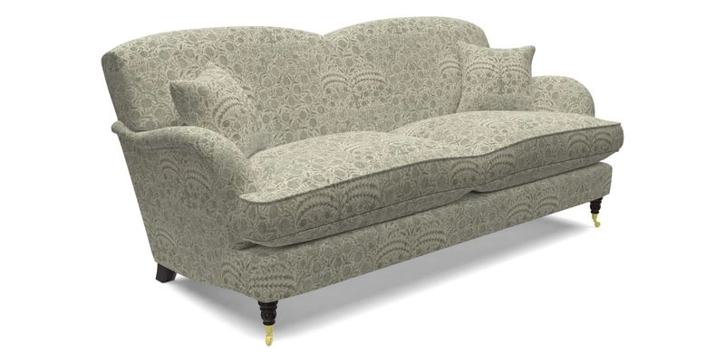 Kentwell 3 Seater 2 Hump Sofa in RHS Botanicals Henry Moon Lions Tail Teal