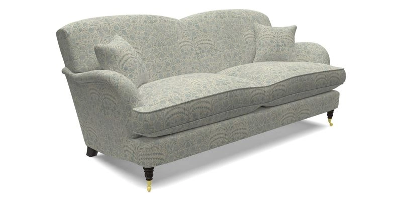 Kentwell 3 Seater 2 Hump Sofa in RHS Botanicals Henry Moon Lions Tail Teal