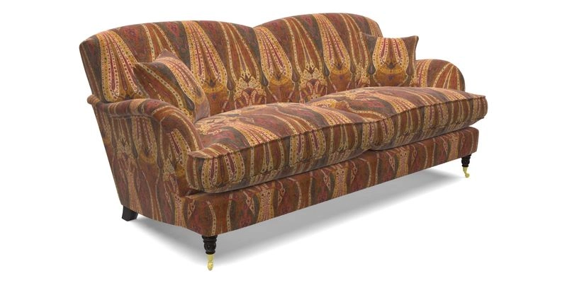 Kentwell 3 Seater 2 Hump Sofa in RHS Botanicals Henry Moon Lions Tail Teal