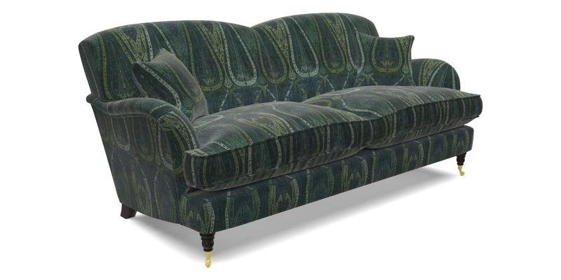 Kentwell 3 Seater 2 Hump Sofa in RHS Botanicals Henry Moon Lions Tail Teal
