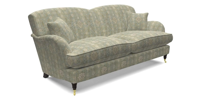 Kentwell 3 Seater 2 Hump Sofa in RHS Botanicals Henry Moon Lions Tail Teal