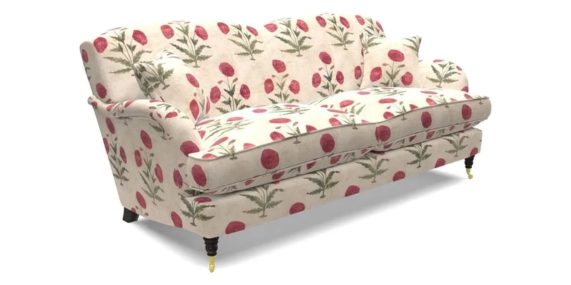 Kentwell 3 Seater 2 Hump Sofa in RHS Botanicals Henry Moon Lions Tail Teal