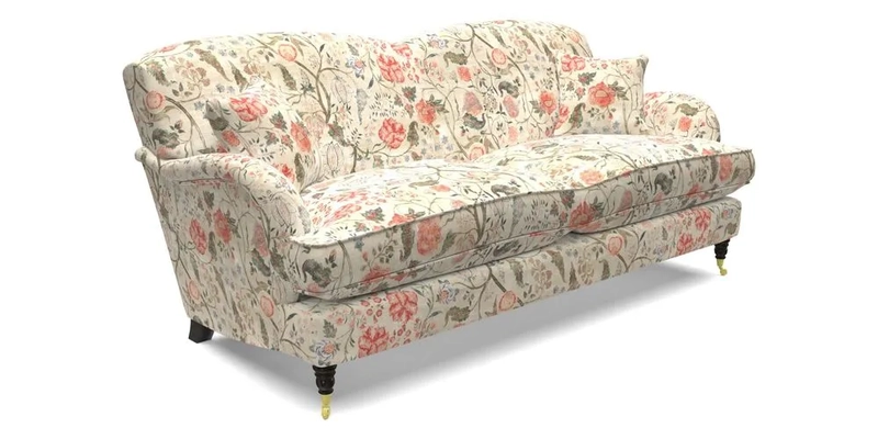 Kentwell 3 Seater 2 Hump Sofa in RHS Botanicals Henry Moon Lions Tail Teal