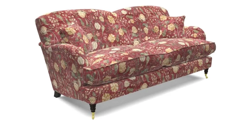 Kentwell 3 Seater 2 Hump Sofa in RHS Botanicals Henry Moon Lions Tail Teal