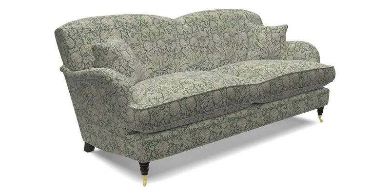 Kentwell 3 Seater 2 Hump Sofa in RHS Botanicals Henry Moon Lions Tail Teal