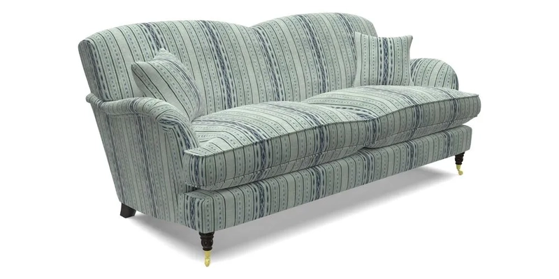 Kentwell 3 Seater 2 Hump Sofa in RHS Botanicals Henry Moon Lions Tail Teal