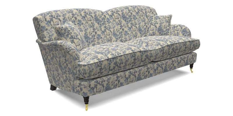 Kentwell 3 Seater 2 Hump Sofa in RHS Botanicals Henry Moon Lions Tail Teal