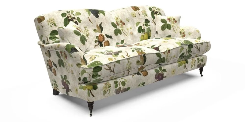 Kentwell 3 Seater 2 Hump Sofa in RHS Botanicals Henry Moon Lions Tail Teal