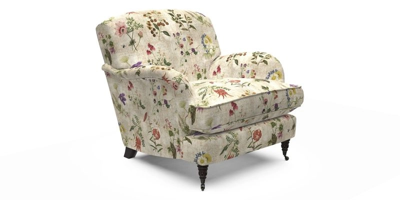 Kentwell Chair in Caroline Maria Applebee Collage Wildflowers with fringe in Sophie Bullion Currant