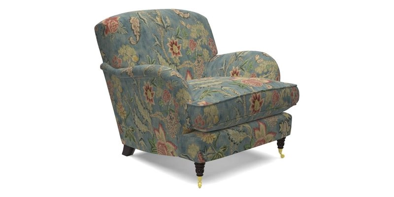 Kentwell Chair in Caroline Maria Applebee Collage Wildflowers with fringe in Sophie Bullion Currant