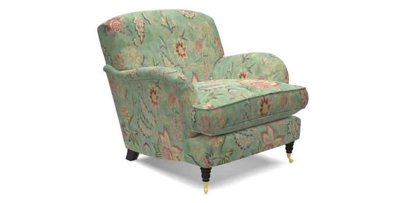 Kentwell Chair in Caroline Maria Applebee Collage Wildflowers with fringe in Sophie Bullion Currant