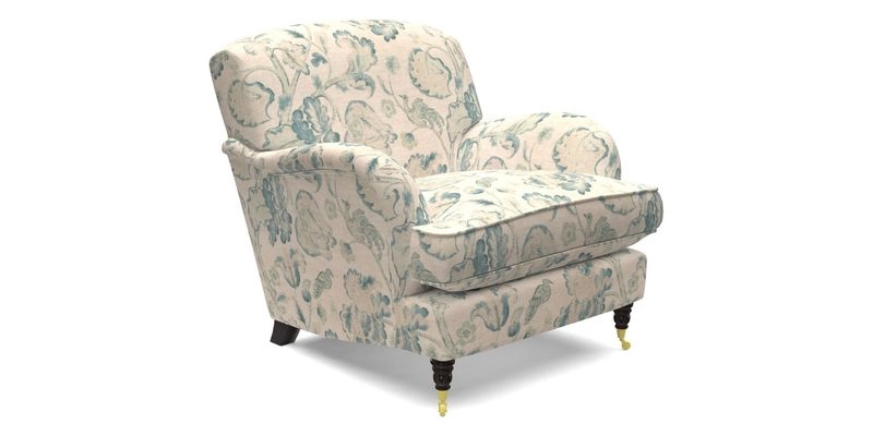 Kentwell Chair in Caroline Maria Applebee Collage Wildflowers with fringe in Sophie Bullion Currant