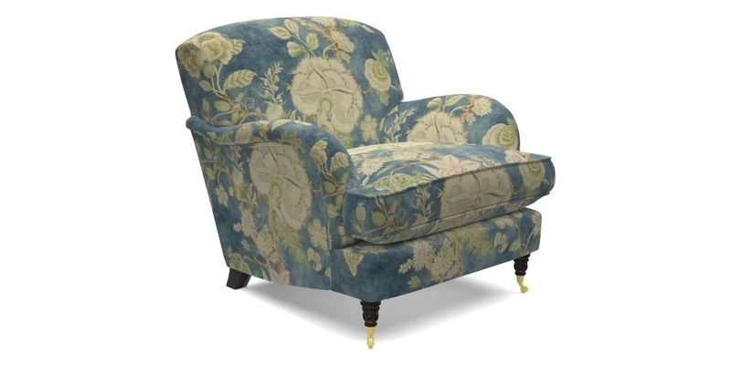 Kentwell Chair in Caroline Maria Applebee Collage Wildflowers with fringe in Sophie Bullion Currant