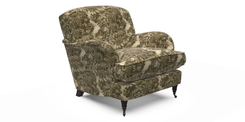 Kentwell Chair in Caroline Maria Applebee Collage Wildflowers with fringe in Sophie Bullion Currant