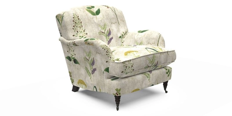 Kentwell Chair in Caroline Maria Applebee Collage Wildflowers with fringe in Sophie Bullion Currant