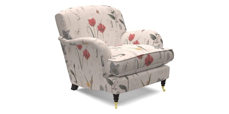 Kentwell Chair in Caroline Maria Applebee Collage Wildflowers with fringe in Sophie Bullion Currant