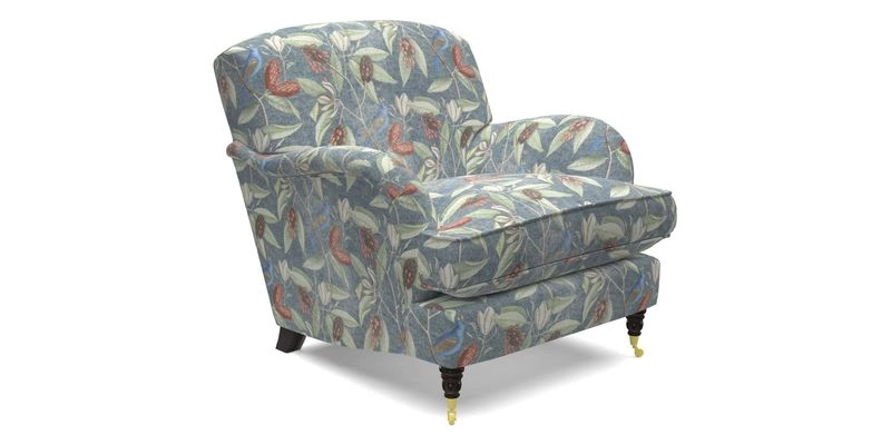 Kentwell Chair in Caroline Maria Applebee Collage Wildflowers with fringe in Sophie Bullion Currant