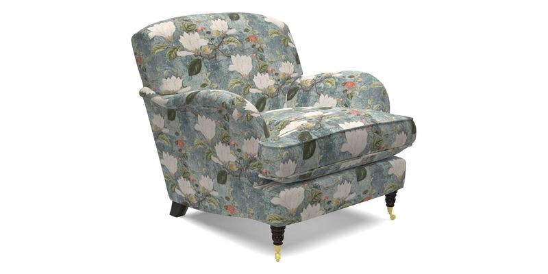 Kentwell Chair in Caroline Maria Applebee Collage Wildflowers with fringe in Sophie Bullion Currant