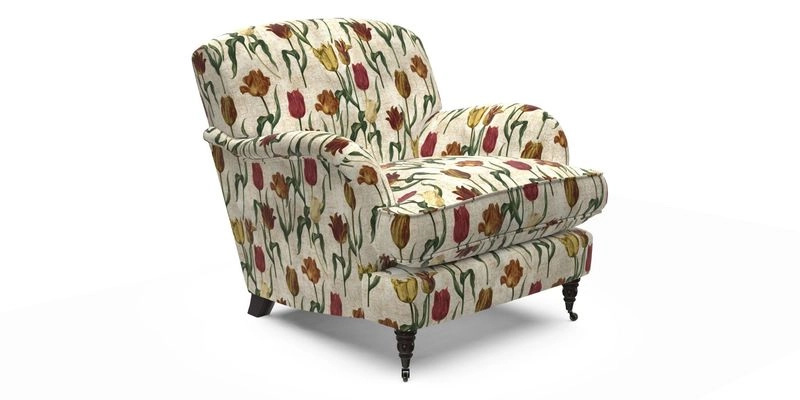 Kentwell Chair in Caroline Maria Applebee Collage Wildflowers with fringe in Sophie Bullion Currant