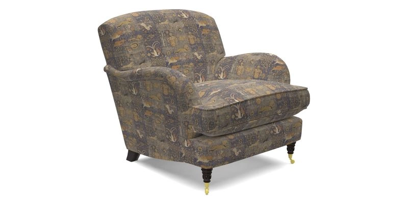 Kentwell Chair in Caroline Maria Applebee Collage Wildflowers with fringe in Sophie Bullion Currant