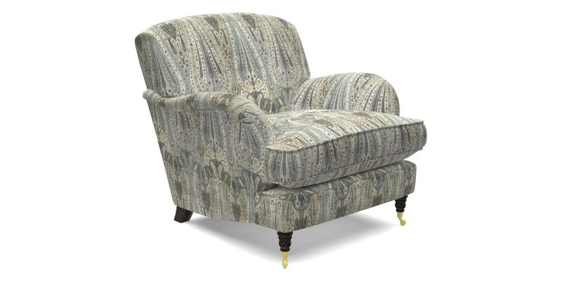 Kentwell Chair in Caroline Maria Applebee Collage Wildflowers with fringe in Sophie Bullion Currant