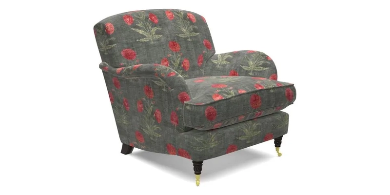 Kentwell Chair in Caroline Maria Applebee Collage Wildflowers with fringe in Sophie Bullion Currant