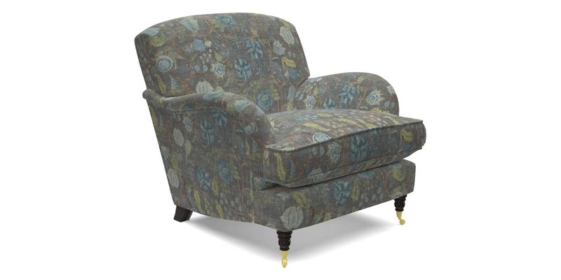 Kentwell Chair in Caroline Maria Applebee Collage Wildflowers with fringe in Sophie Bullion Currant