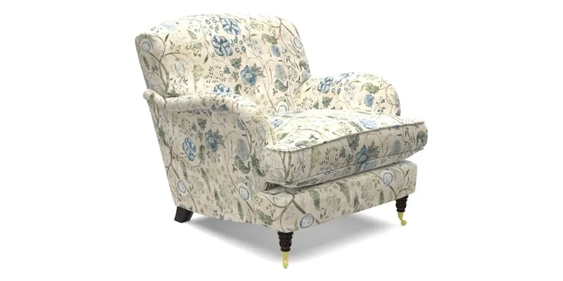 Kentwell Chair in Caroline Maria Applebee Collage Wildflowers with fringe in Sophie Bullion Currant