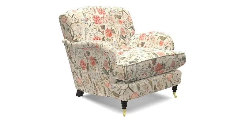 Kentwell Chair in Caroline Maria Applebee Collage Wildflowers with fringe in Sophie Bullion Currant
