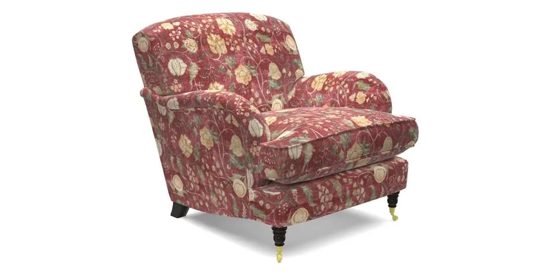 Kentwell Chair in Caroline Maria Applebee Collage Wildflowers with fringe in Sophie Bullion Currant