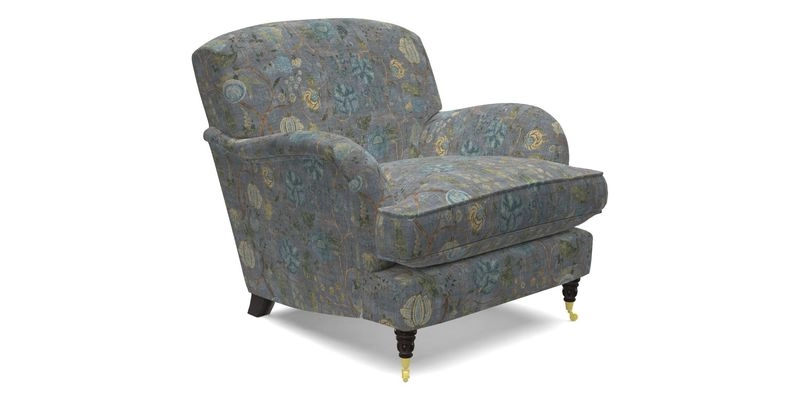 Kentwell Chair in Caroline Maria Applebee Collage Wildflowers with fringe in Sophie Bullion Currant