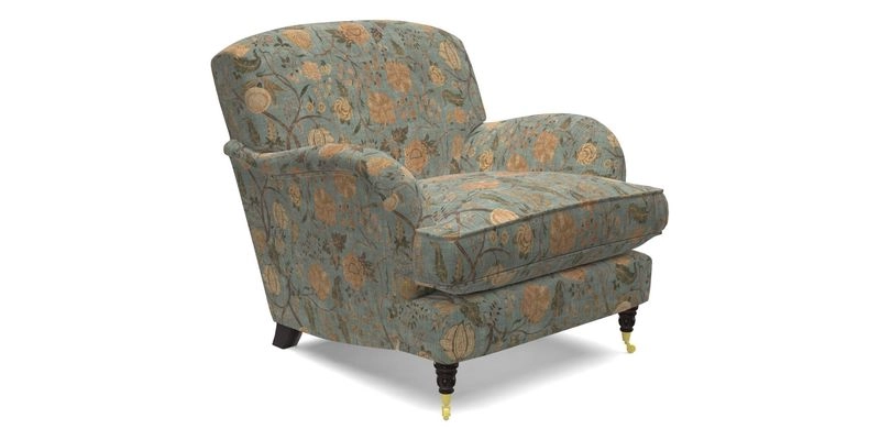 Kentwell Chair in Caroline Maria Applebee Collage Wildflowers with fringe in Sophie Bullion Currant