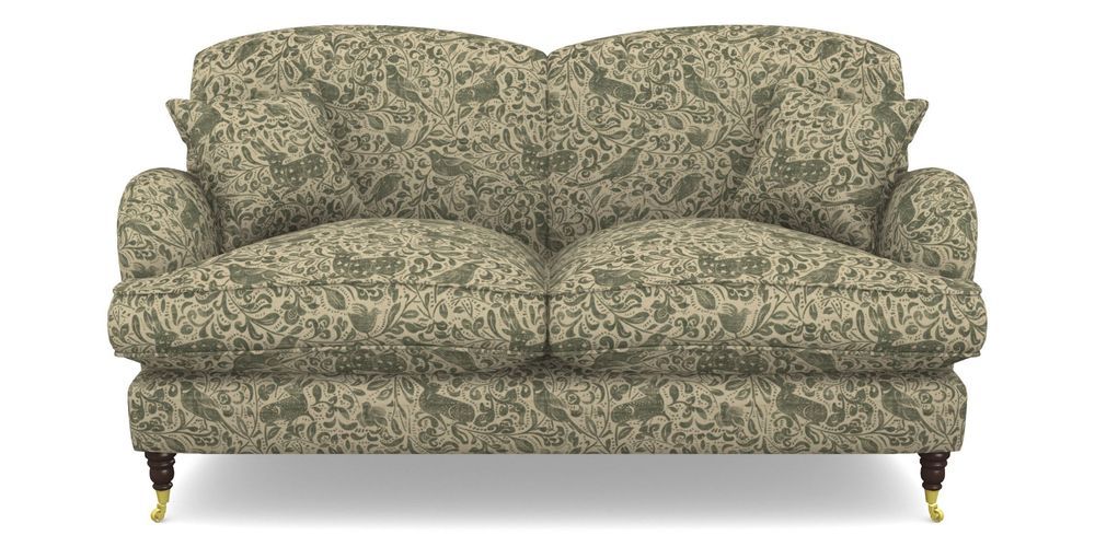 Product photograph of Kentwell 2 5 Seater 2 Hump Sofa In V A Drawn From Nature - Bird And Rabbit - Dark Green from Sofas and Stuff Limited