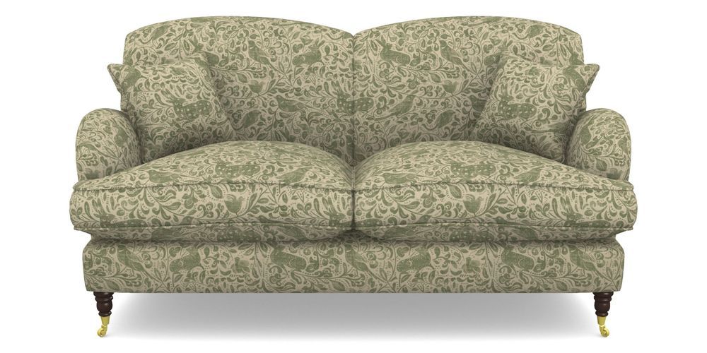 Product photograph of Kentwell 2 5 Seater 2 Hump Sofa In V A Drawn From Nature - Bird And Rabbit - Light Green from Sofas and Stuff Limited