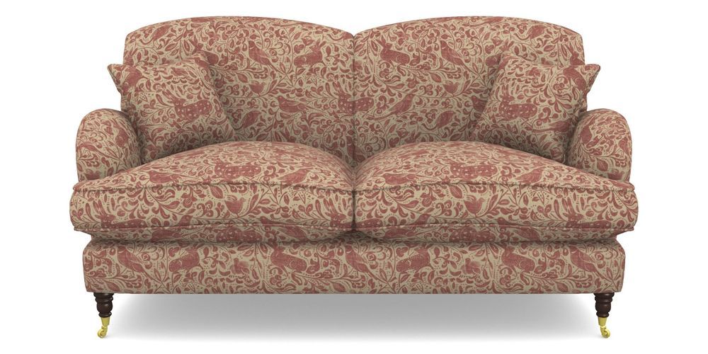 Product photograph of Kentwell 2 5 Seater 2 Hump Sofa In V A Drawn From Nature - Bird And Rabbit - Red from Sofas and Stuff Limited