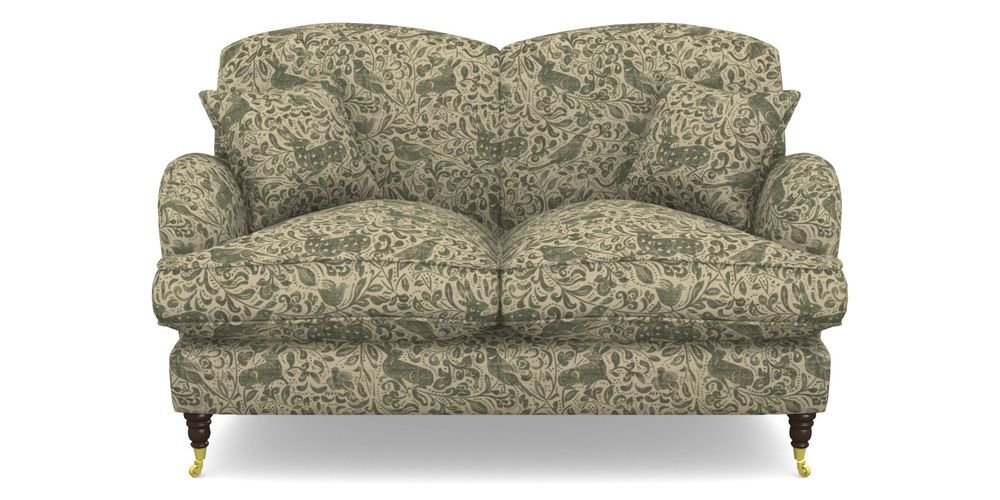 Product photograph of Kentwell 2 Seater 2 Hump Sofa In V A Drawn From Nature - Bird And Rabbit - Dark Green from Sofas and Stuff Limited