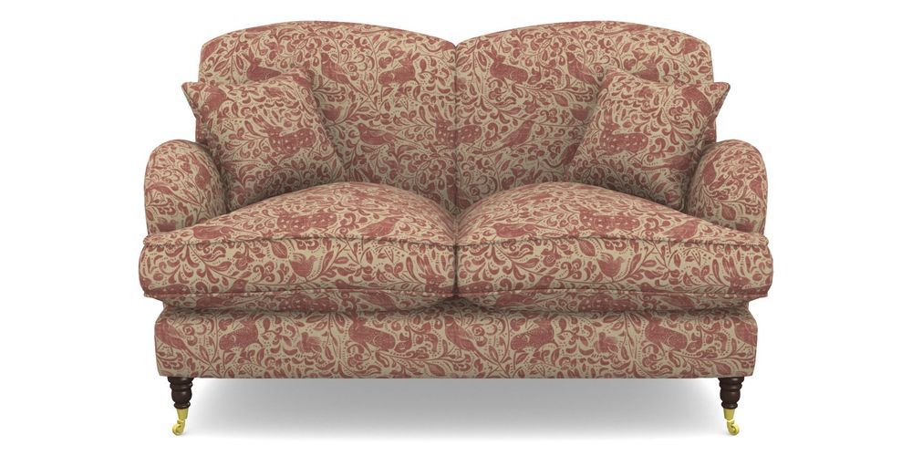 Product photograph of Kentwell 2 Seater 2 Hump Sofa In V A Drawn From Nature - Bird And Rabbit - Red from Sofas and Stuff Limited